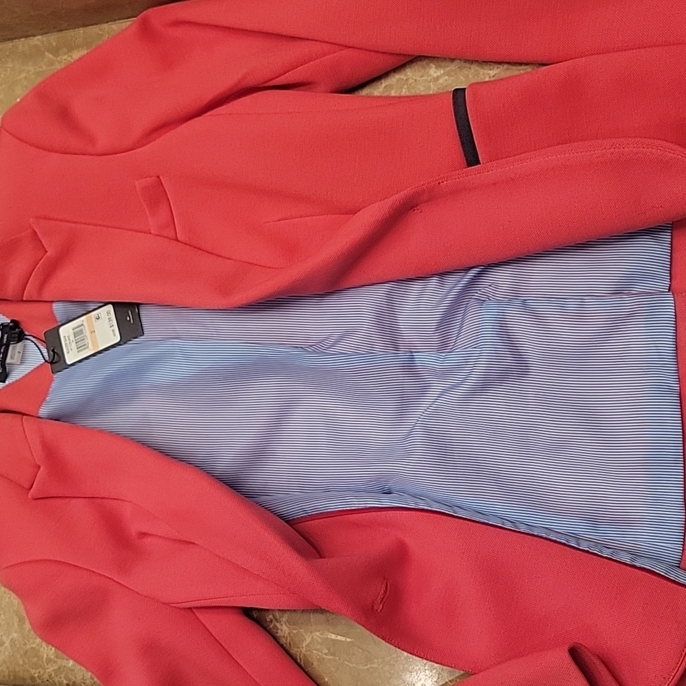Tommy Hilfiger Coral Blazer with Navy Accents, Sz 2 - Picture 5 of 11